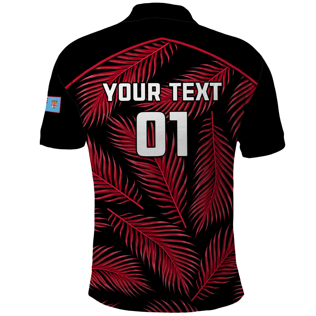 Custom Fiji Rugby Polo Shirt Flying Fijians Red Palm Tree Version - Wonder Print Shop