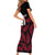 Custom Fiji Rugby Short Sleeve Bodycon Dress Flying Fijians Red Palm Tree Version - Wonder Print Shop