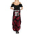 Custom Fiji Rugby Summer Maxi Dress Flying Fijians Red Palm Tree Version - Wonder Print Shop