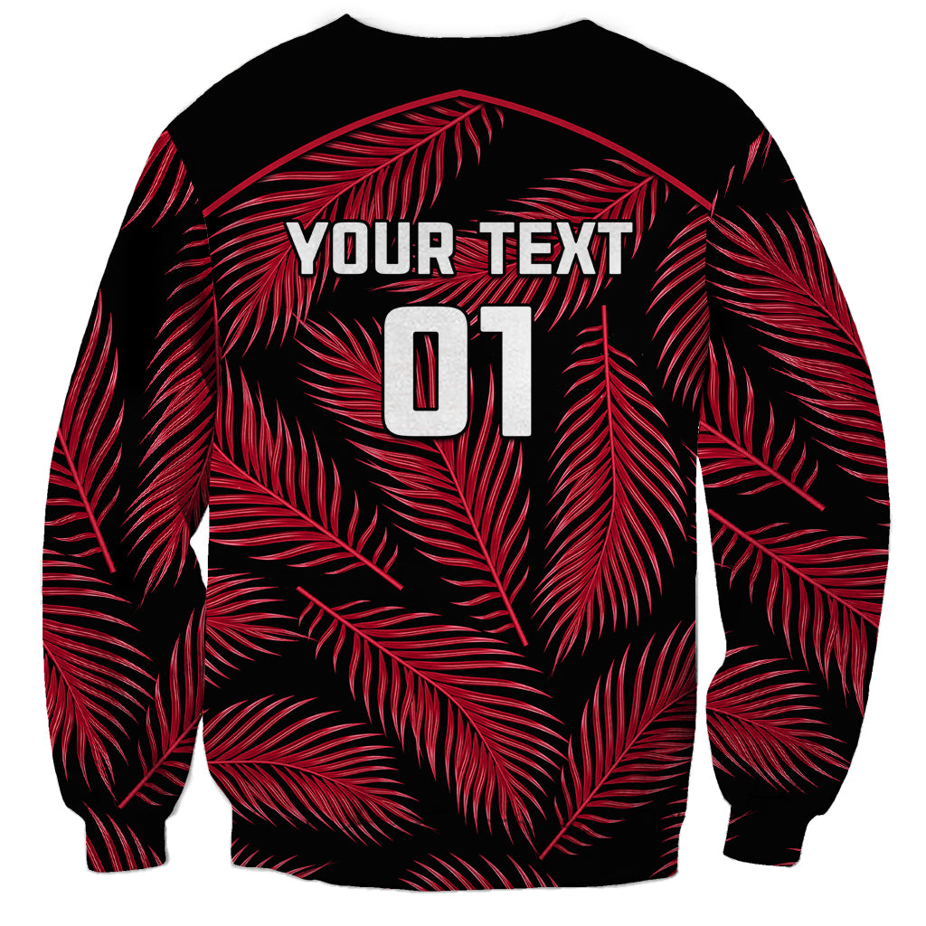 Custom Fiji Rugby Sweatshirt Flying Fijians Red Palm Tree Version - Wonder Print Shop