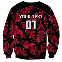 Custom Fiji Rugby Sweatshirt Flying Fijians Red Palm Tree Version - Wonder Print Shop