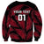 Custom Fiji Rugby Sweatshirt Flying Fijians Red Palm Tree Version - Wonder Print Shop