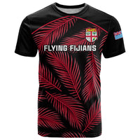 Custom Fiji Rugby T Shirt Flying Fijians Red Palm Tree Version - Wonder Print Shop
