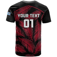 Custom Fiji Rugby T Shirt Flying Fijians Red Palm Tree Version - Wonder Print Shop