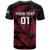 Custom Fiji Rugby T Shirt Flying Fijians Red Palm Tree Version - Wonder Print Shop