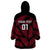 Custom Fiji Rugby Wearable Blanket Hoodie Flying Fijians Red Palm Tree Version - Wonder Print Shop