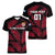 Custom Fiji Rugby Women V Neck T Shirt Flying Fijians Red Palm Tree Version - Wonder Print Shop