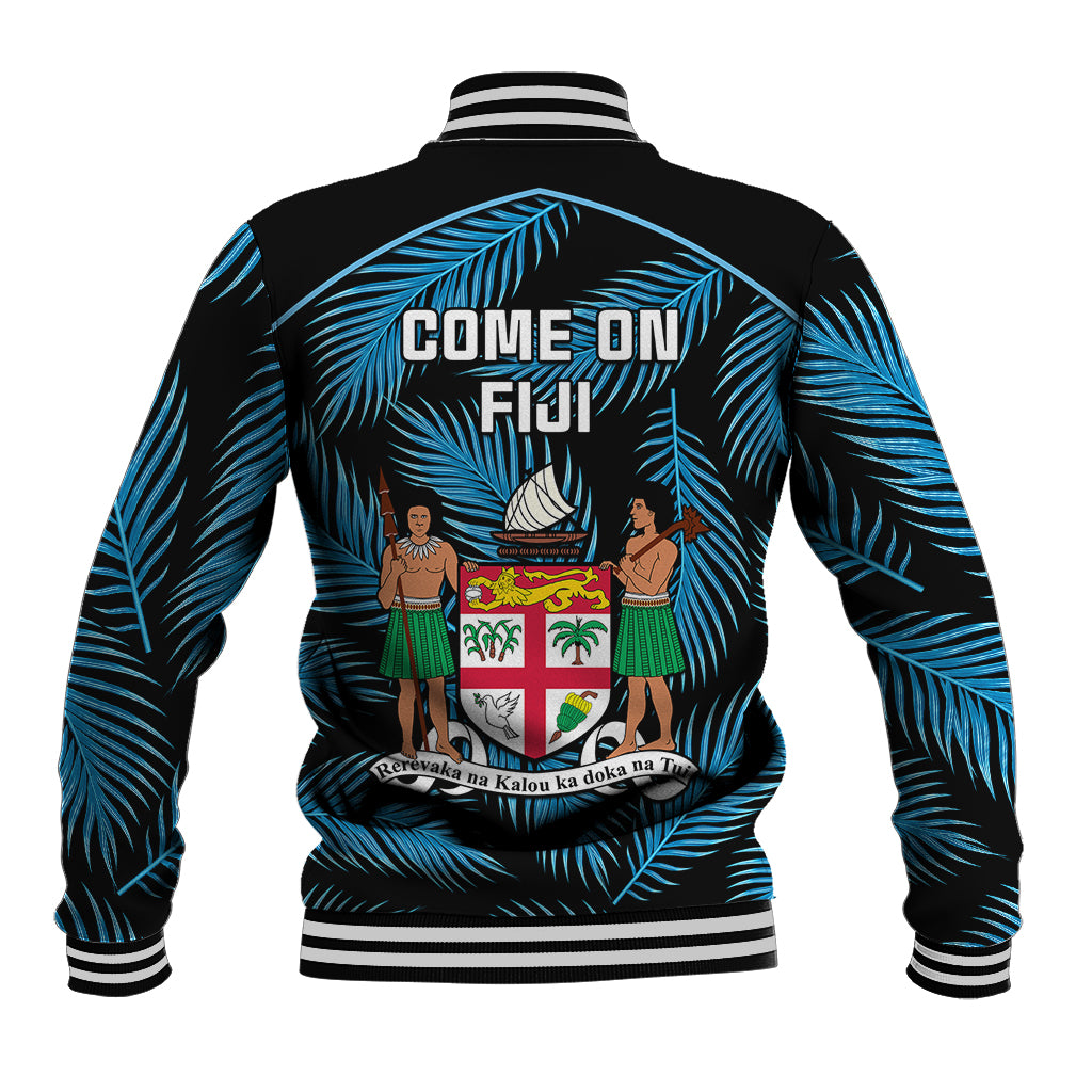 Fiji Rugby Baseball Jacket Flying Fijians Blue Palm Tree Version - Wonder Print Shop