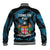 Fiji Rugby Baseball Jacket Flying Fijians Blue Palm Tree Version - Wonder Print Shop