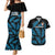 Fiji Rugby Couples Matching Mermaid Dress and Hawaiian Shirt Flying Fijians Blue Palm Tree Version - Wonder Print Shop