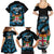 Fiji Rugby Family Matching Summer Maxi Dress and Hawaiian Shirt Flying Fijians Blue Palm Tree Version - Wonder Print Shop