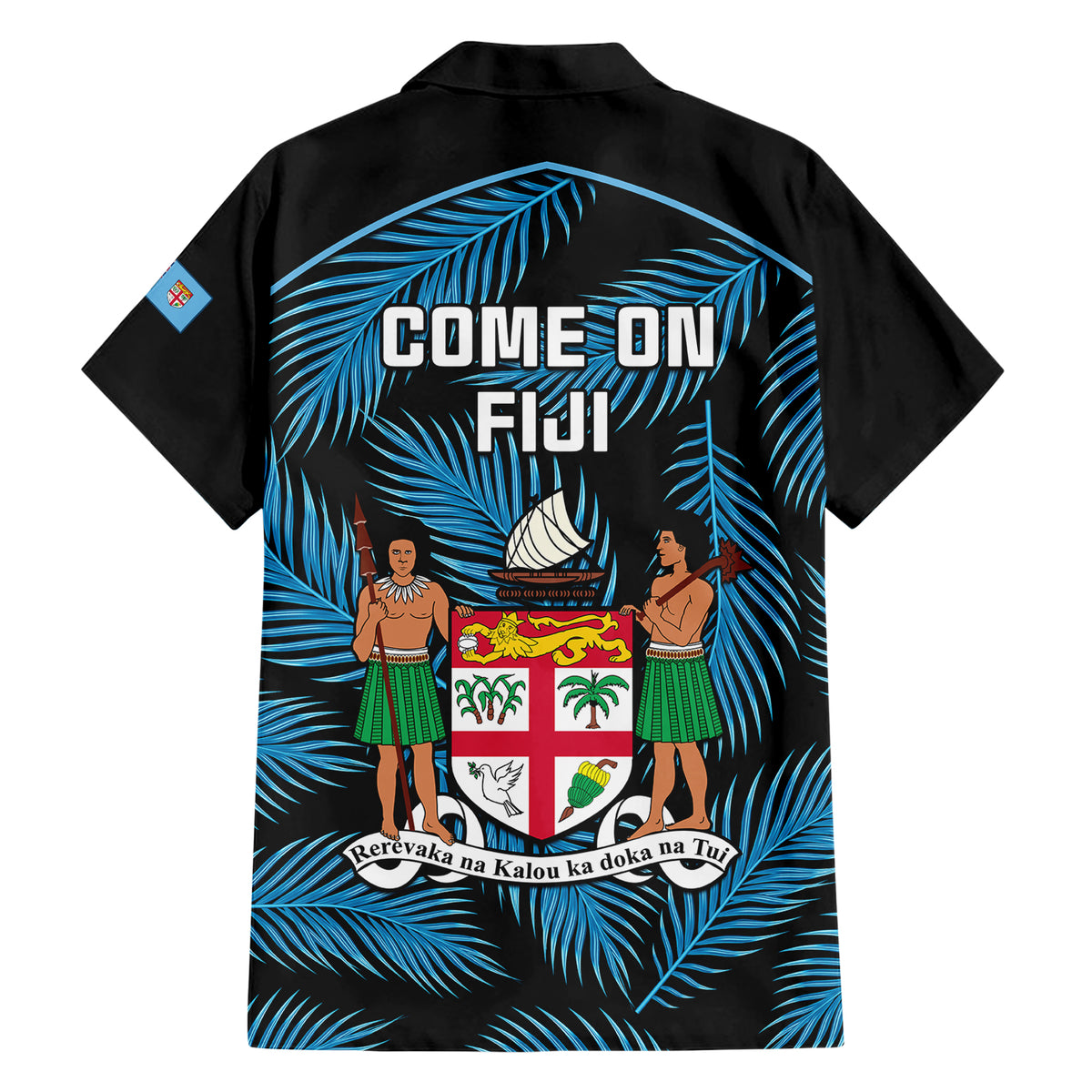 Fiji Rugby Hawaiian Shirt Flying Fijians Blue Palm Tree Version - Wonder Print Shop