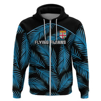 Fiji Rugby Hoodie Flying Fijians Blue Palm Tree Version - Wonder Print Shop