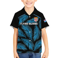 Fiji Rugby Kid Hawaiian Shirt Flying Fijians Blue Palm Tree Version - Wonder Print Shop