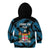 Fiji Rugby Kid Hoodie Flying Fijians Blue Palm Tree Version - Wonder Print Shop