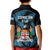 Fiji Rugby Kid Polo Shirt Flying Fijians Blue Palm Tree Version - Wonder Print Shop