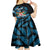 Fiji Rugby Kid Short Sleeve Dress Flying Fijians Blue Palm Tree Version - Wonder Print Shop