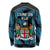 Fiji Rugby Long Sleeve Shirt Flying Fijians Blue Palm Tree Version - Wonder Print Shop