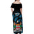 Fiji Rugby Off Shoulder Maxi Dress Flying Fijians Blue Palm Tree Version - Wonder Print Shop