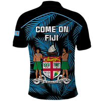 Fiji Rugby Polo Shirt Flying Fijians Blue Palm Tree Version - Wonder Print Shop