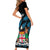 Fiji Rugby Short Sleeve Bodycon Dress Flying Fijians Blue Palm Tree Version - Wonder Print Shop
