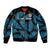 Fiji Rugby Sleeve Zip Bomber Jacket Flying Fijians Blue Palm Tree Version - Wonder Print Shop