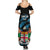 Fiji Rugby Summer Maxi Dress Flying Fijians Blue Palm Tree Version - Wonder Print Shop