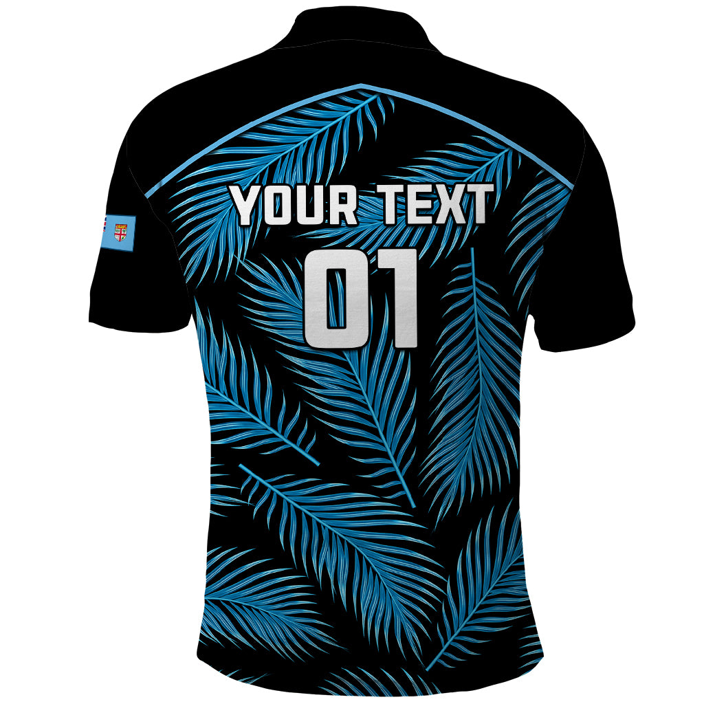 Custom Fiji Rugby Polo Shirt Flying Fijians Blue Palm Tree Version - Wonder Print Shop