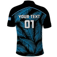 Custom Fiji Rugby Polo Shirt Flying Fijians Blue Palm Tree Version - Wonder Print Shop