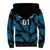 Custom Fiji Rugby Sherpa Hoodie Flying Fijians Blue Palm Tree Version - Wonder Print Shop