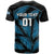 Custom Fiji Rugby T Shirt Flying Fijians Blue Palm Tree Version - Wonder Print Shop