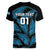 Custom Fiji Rugby Women V Neck T Shirt Flying Fijians Blue Palm Tree Version - Wonder Print Shop