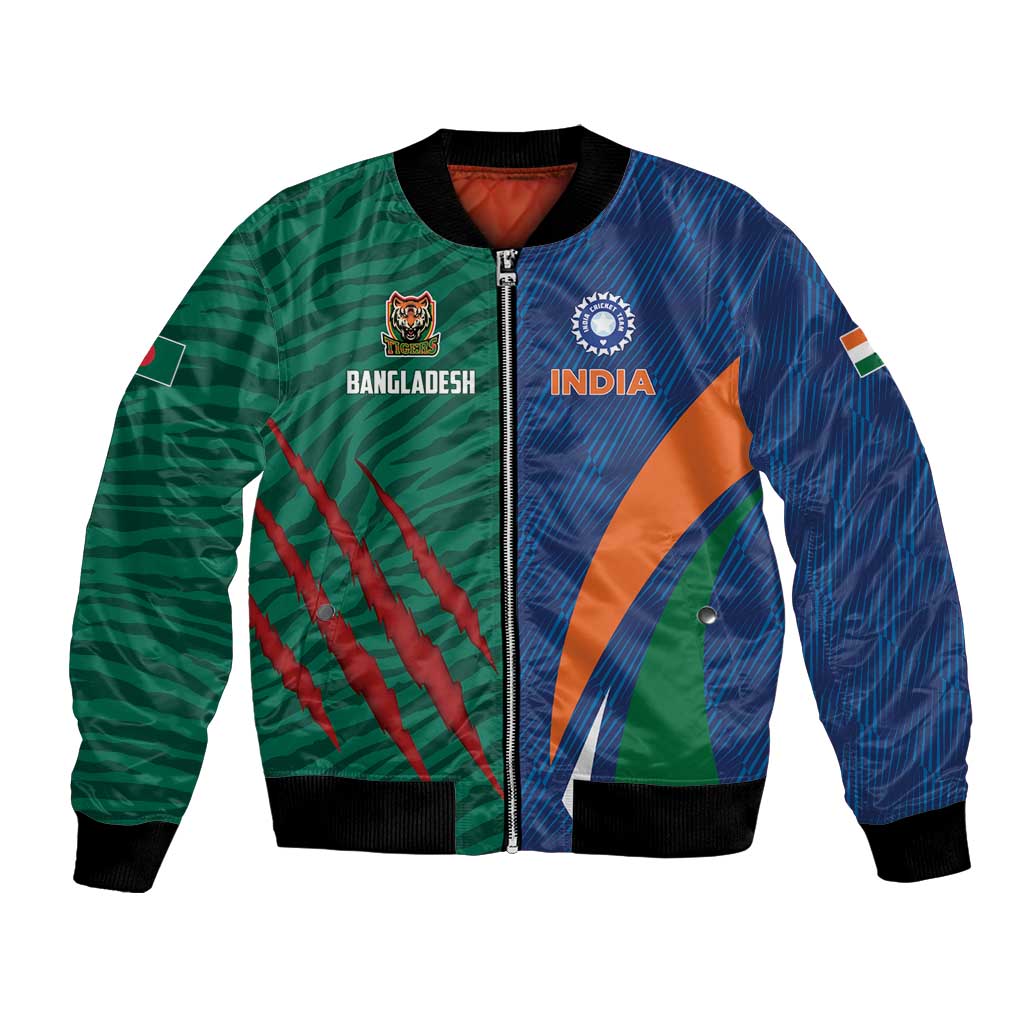 Custom Cricket India Vs Bangladesh Bomber Jacket Simple Style - Wonder Print Shop