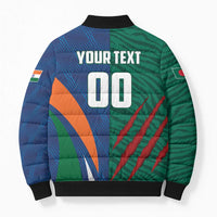 Custom Cricket India Vs Bangladesh Bomber Puffer Jacket Simple Style - Wonder Print Shop