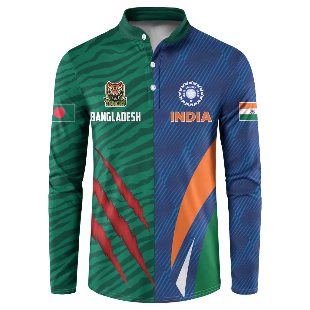 Custom Cricket India Vs Bangladesh Button Sweatshirt Simple Style - Wonder Print Shop