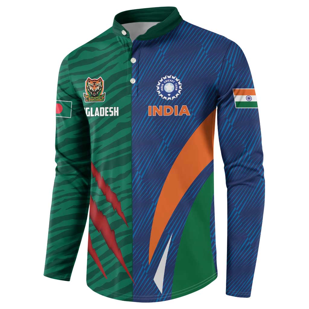 Custom Cricket India Vs Bangladesh Button Sweatshirt Simple Style - Wonder Print Shop