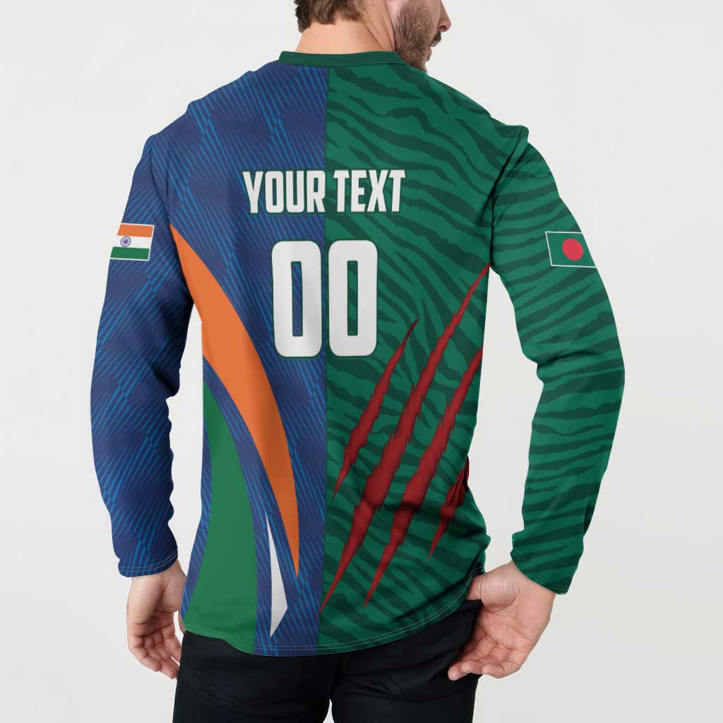 Custom Cricket India Vs Bangladesh Button Sweatshirt Simple Style - Wonder Print Shop
