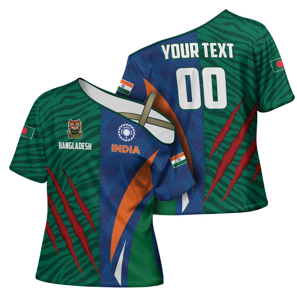 Custom Cricket India Vs Bangladesh Cross Shoulder Shirt Simple Style - Wonder Print Shop