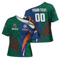 Custom Cricket India Vs Bangladesh Cross Shoulder Shirt Simple Style - Wonder Print Shop