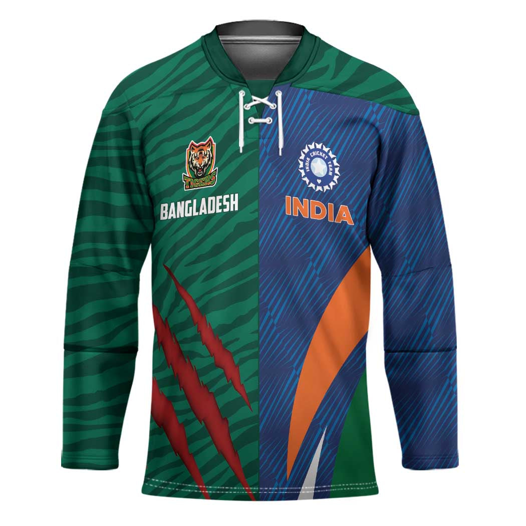 Custom Cricket India Vs Bangladesh Hockey Jersey Simple Style - Wonder Print Shop