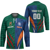 Custom Cricket India Vs Bangladesh Hockey Jersey Simple Style - Wonder Print Shop
