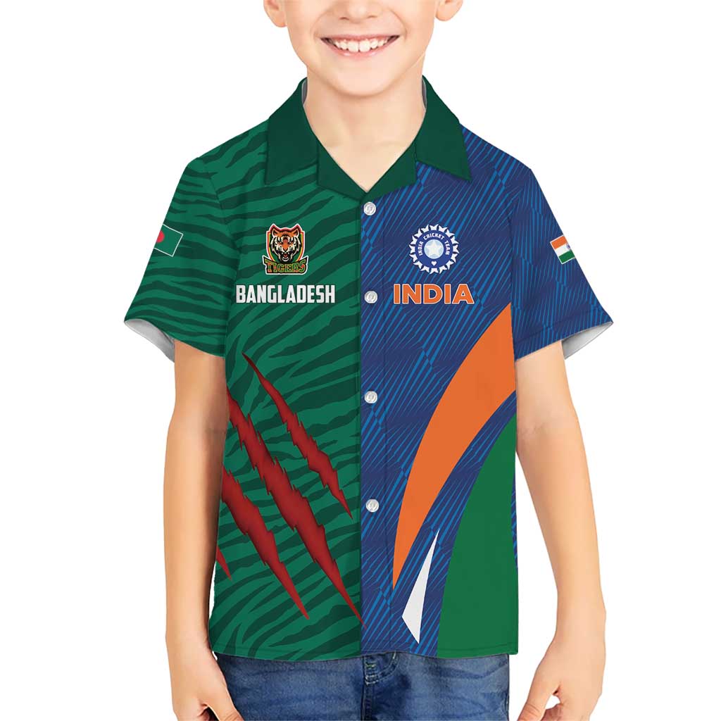 Custom Cricket India Vs Bangladesh Kid Hawaiian Shirt Simple Style - Wonder Print Shop