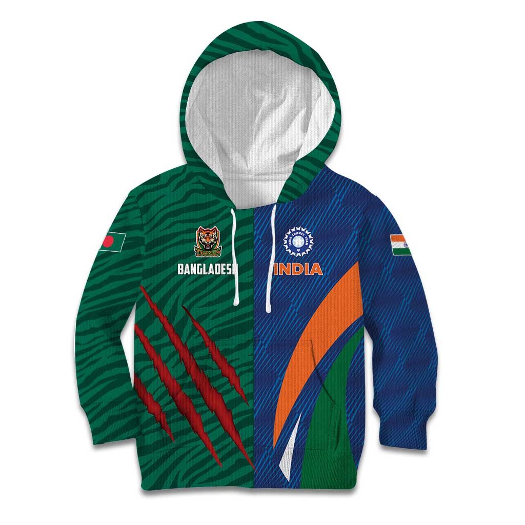 Custom Cricket India Vs Bangladesh Kid Hoodie Simple Style - Wonder Print Shop