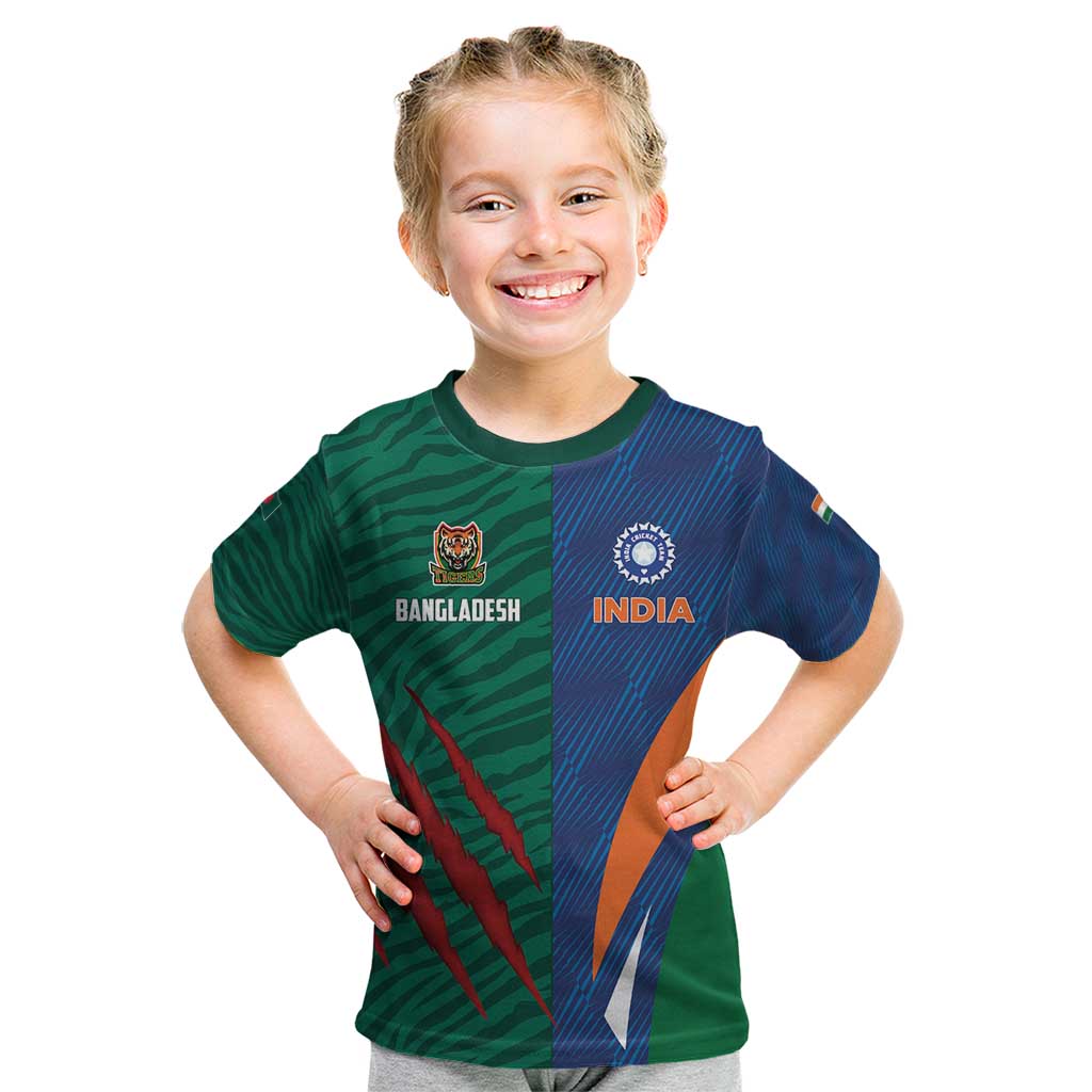 Custom Cricket India Vs Bangladesh Kid T Shirt Simple Style - Wonder Print Shop