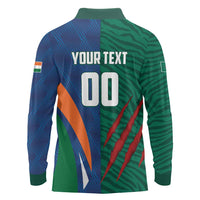 Custom Cricket India Vs Bangladesh Long Sleeve Polo Shirt Simple Style - Wonder Print Shop