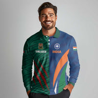 Custom Cricket India Vs Bangladesh Long Sleeve Polo Shirt Simple Style - Wonder Print Shop