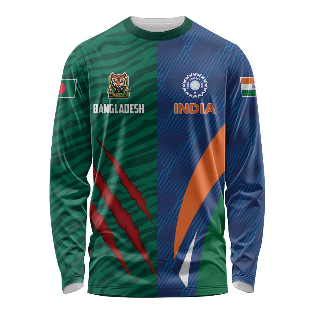 Custom Cricket India Vs Bangladesh Long Sleeve Shirt Simple Style - Wonder Print Shop