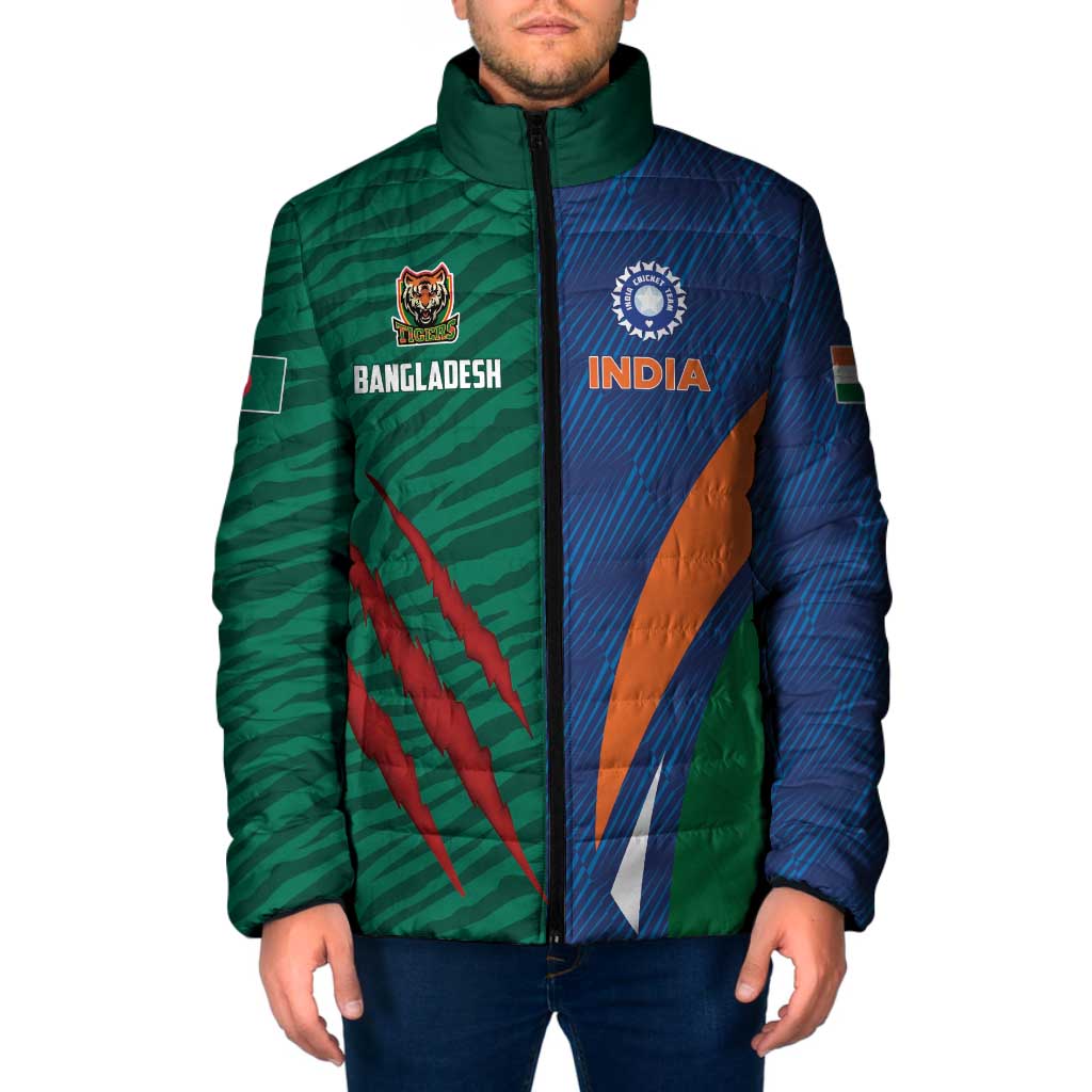 Custom Cricket India Vs Bangladesh Padded Jacket Simple Style - Wonder Print Shop