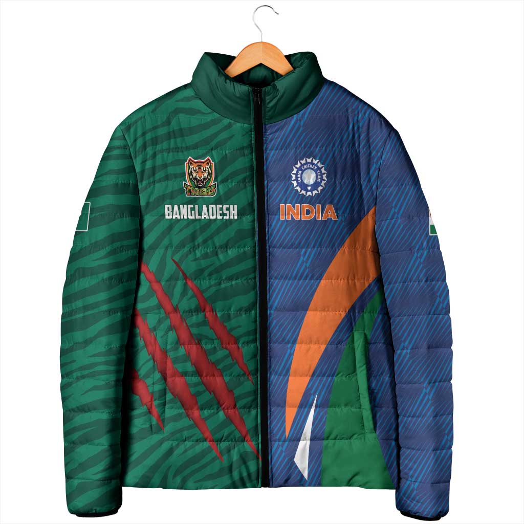 Custom Cricket India Vs Bangladesh Padded Jacket Simple Style - Wonder Print Shop