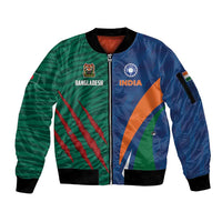 Custom Cricket India Vs Bangladesh Sleeve Zip Bomber Jacket Simple Style - Wonder Print Shop
